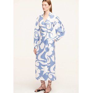 Rebecca Taylor Spring 22 Silhouette Fleur Long Sleeve Wrap Dress